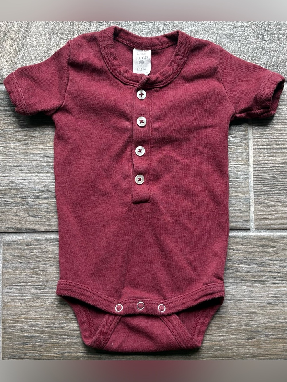 kate quinn Burgundy Henley Baby Bodysuit